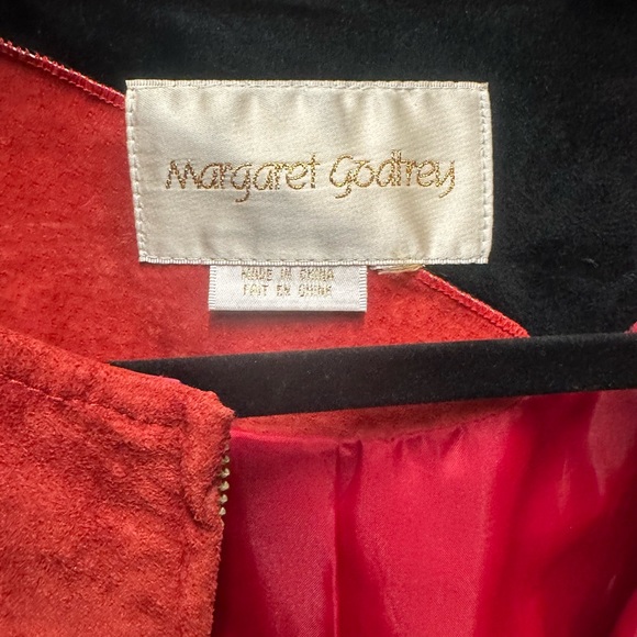 Vintage Margaret Godfrey Red Black Pink Patchwork Suede Leather Jacket - Picture 4 of 7